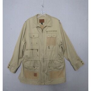 Vintage Ralph Lauren Jacket Mens 2X Khaki Safari Outfitters Field Pocket Utility